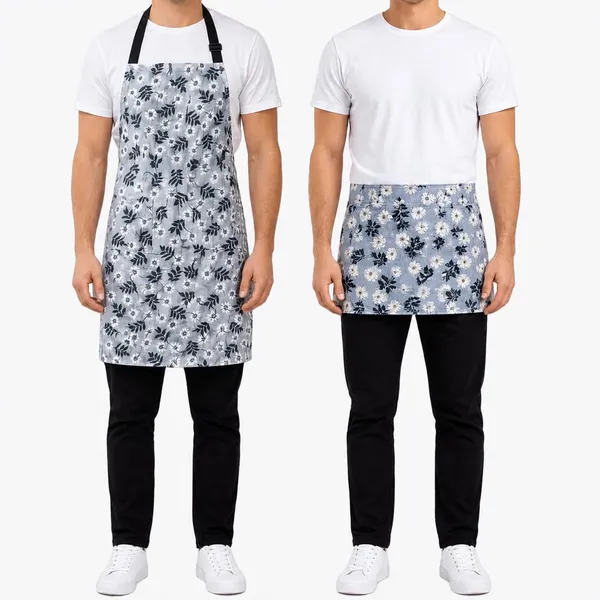 Floral_Kitchen_Apron_Half_Waist_Apron_Combo_For_Men_Women_Adjustable_Neck_Strap_Front_Pocket_Cooking_Baking_Gardening_Cafe_Salon_Use_Grey_Floral_Design