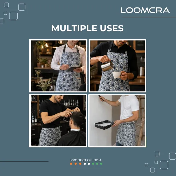 Floral_Kitchen_Apron_Half_Waist_Apron_Combo_For_Men_Women_Adjustable_Neck_Strap_Front_Pocket_Cooking_Baking_Gardening_Cafe_Salon_Use_Grey_Floral_Design