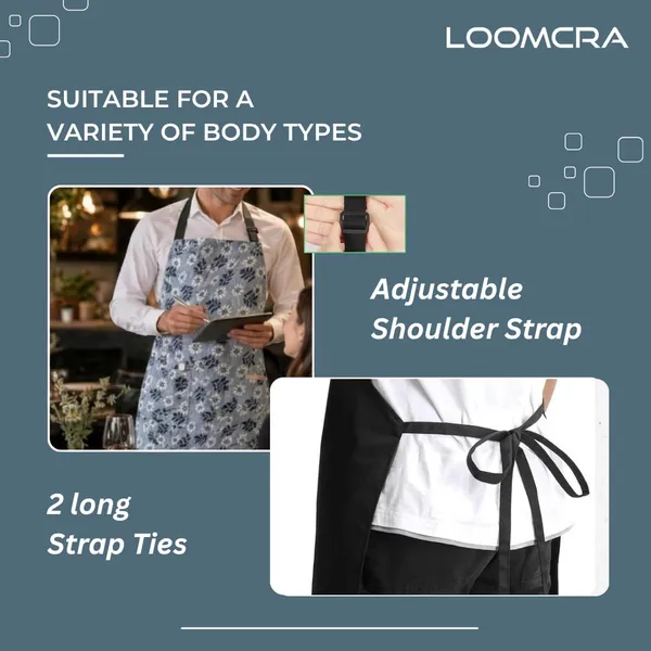 Unisex_Apron_Combo_Pack_Of_2_1_Black_Solid_1_Grey_Floral_Kitchen_Apron_With_Adjustable_Neck_Strap_2_Front_Pocket_Cooking_Baking_Bbq_Gardening_Cafe_Use