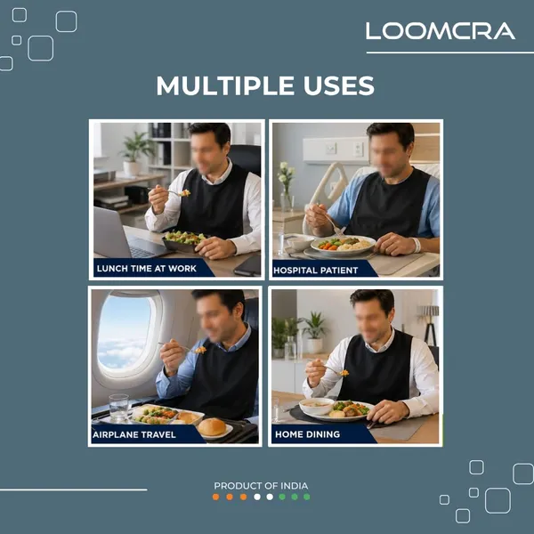 Product_Summary_Loomcra_Premium_Waterproof_Adult_Feeding_Bib_Apron_For_Elderly_Men_Women_Reusable_Dining_Clothing_Protector_Lightweight_Rubberized_Mealtime_Apron_Spill_Stain_Protection_Black