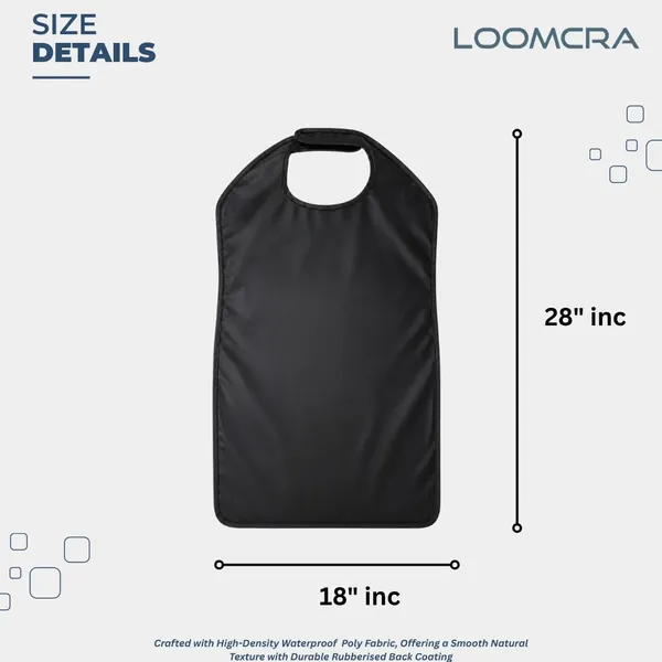 Product_Summary_Loomcra_Premium_Waterproof_Adult_Feeding_Bib_Apron_For_Elderly_Men_Women_Reusable_Dining_Clothing_Protector_Lightweight_Rubberized_Mealtime_Apron_Spill_Stain_Protection_Black
