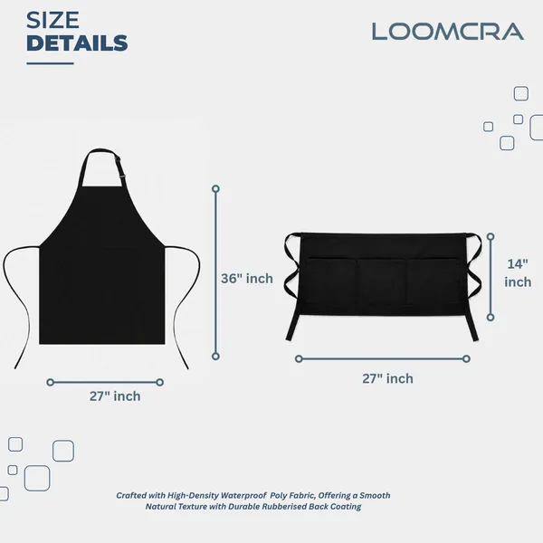 Black_Cotton_Full_Apron_&_Half_Waist_Apron_Combo_for_Men_&_Women_|_Adjustable_Chef_Apron_with_Pockets_|_Kitchen,_Cafe,_Salon,_Barista,_Restaurant_&_Cooking_Apron_Set
