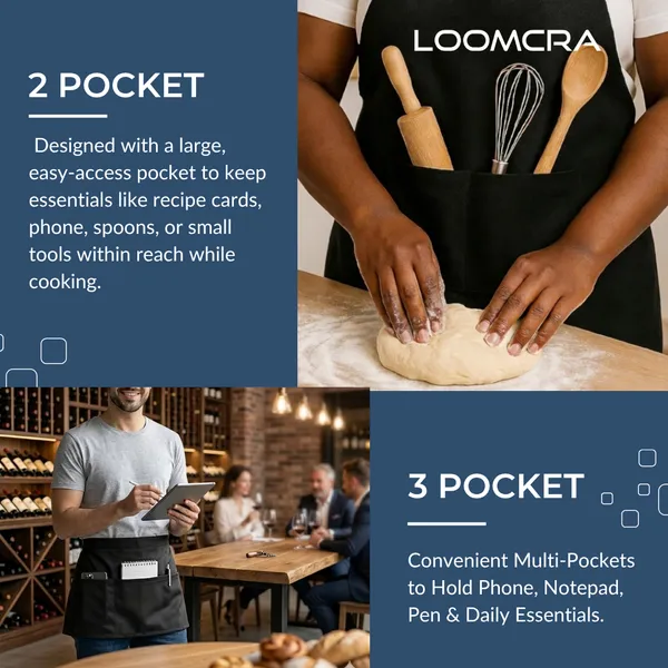 Black_Cotton_Full_Apron_&_Half_Waist_Apron_Combo_for_Men_&_Women_|_Adjustable_Chef_Apron_with_Pockets_|_Kitchen,_Cafe,_Salon,_Barista,_Restaurant_&_Cooking_Apron_Set