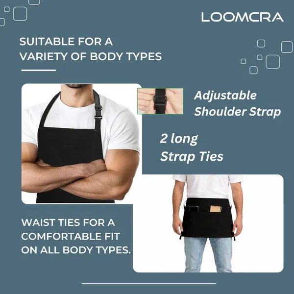 Black_Cotton_Full_Apron_&_Half_Waist_Apron_Combo_for_Men_&_Women_|_Adjustable_Chef_Apron_with_Pockets_|_Kitchen,_Cafe,_Salon,_Barista,_Restaurant_&_Cooking_Apron_Set