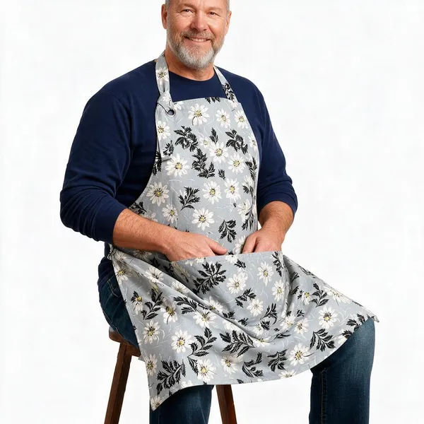 Loomcra_Grey_Floral_Woodworking_Apron_With_Large_Catch-All_Pouch_|_Wood_Carving_&_Carpenter_Apron_For_Men_&_Women_|_Shaving_Collection_Apron_For_Diy,_Crafting_&_Woodworking