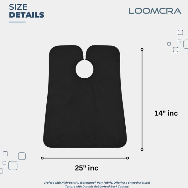 Loomcra_Professional_Hair_Cutting_&_Beard_Shaving_Catcher_Cape_For_Men_|_Black_Hair_Cutting_Apron_With_Suction_Cups_|_Reusable_Salon_Barber_Cape_For_Hair_Trimming,_Shaving_&_Grooming