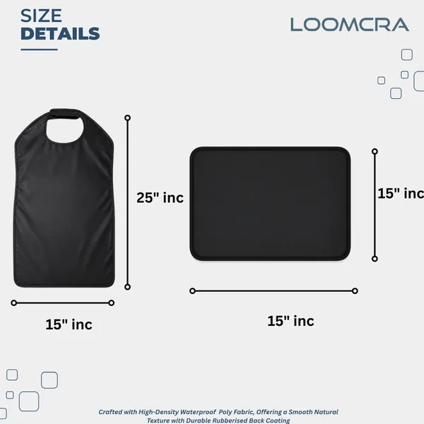 Kids_School_Lunch_Apron_&_Table_Mat_Set,_Waterproof_Reusable_Dining_Protector_for_Boys_&_Girls,_Wearable_Bib_with_Large_Table_Cover,_Black