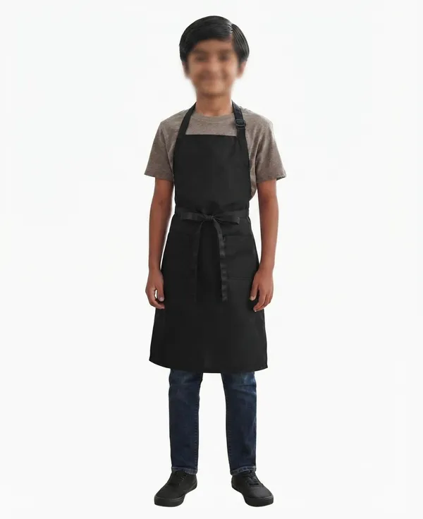 LOOMCRA_Kids_Black_Apron_for_Boys_&_Girls_Above_10_Years_|_Adjustable_Neck_Cooking_&_Craft_Apron_with_Waist_Tie_|_Full_Coverage_Apron_for_School,_Baking,_Art_&_Gardening