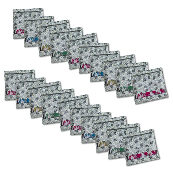 LOOMCRA_Saree_Cover_Set_of_20_|_Floral_Printed_Clothes_Storage_Bags_with_Zipper_&_Transparent_Window_|_Wardrobe_Organizer_for_Sarees,_Suits,_Dresses,_Blankets_&_Garments_|_Dustproof_Storage_Bags