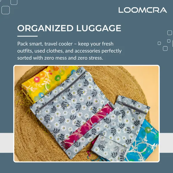 LOOMCRA_Saree_Cover_Set_of_20_|_Floral_Printed_Clothes_Storage_Bags_with_Zipper_&_Transparent_Window_|_Wardrobe_Organizer_for_Sarees,_Suits,_Dresses,_Blankets_&_Garments_|_Dustproof_Storage_Bags
