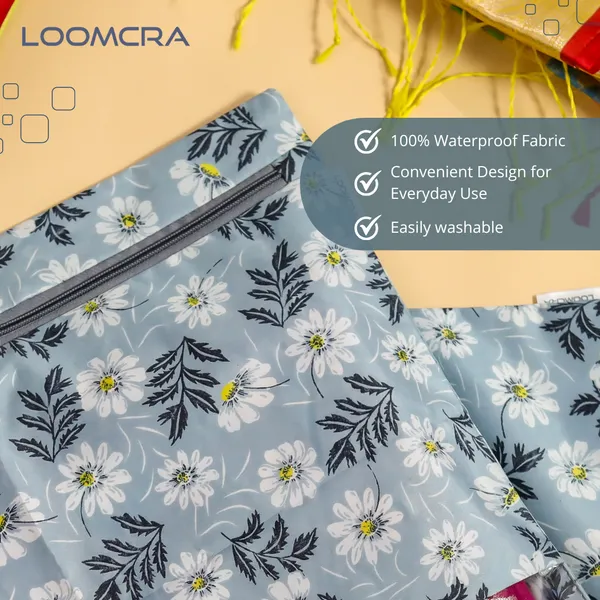 LOOMCRA_Saree_Cover_Set_of_20_|_Floral_Printed_Clothes_Storage_Bags_with_Zipper_&_Transparent_Window_|_Wardrobe_Organizer_for_Sarees,_Suits,_Dresses,_Blankets_&_Garments_|_Dustproof_Storage_Bags