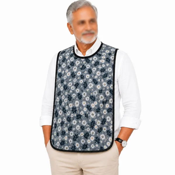 Premium_Waterproof_Adult_Feeding_Bib_Apron_for_Elderly_Men_&_Women_|_Reusable_Dining_Clothing_Protector_|_Lightweight_Rubberized_Mealtime_Apron_|_Spill_&_Stain_Protection_|_gray_flora