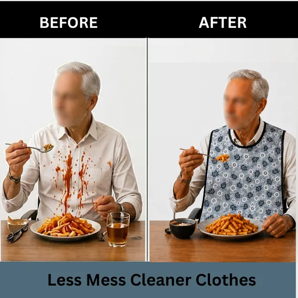 Premium_Waterproof_Adult_Feeding_Bib_Apron_for_Elderly_Men_&_Women_|_Reusable_Dining_Clothing_Protector_|_Lightweight_Rubberized_Mealtime_Apron_|_Spill_&_Stain_Protection_|_gray_flora
