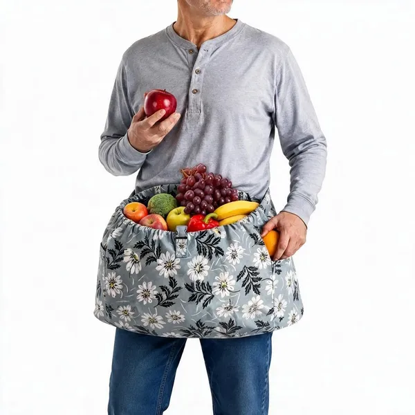 Loomcra_Garden_Harvest_Apron_For_Men_&_Women_|_Large_Fruit_&_Vegetable_Collection_Pouch_With_Side_Pockets_|_Hands-Free_Gardening_&_Harvesting_Bag_|_Reusable_Garden_Work_Apron_For_Fruits,_Vegetables