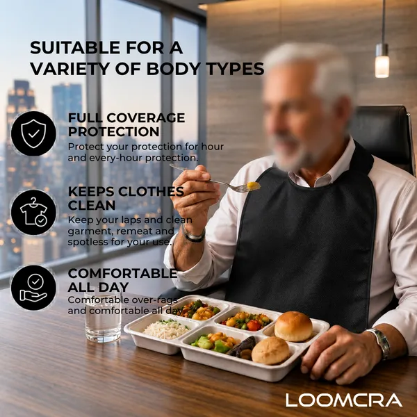 Waterproof_Adult_Feeding_Bib_Apron_for_Elderly_Men_&_Women_|_Reusable_Eating_Apron_|_Lightweight_Meal-Time_Clothing_Protector_|_Spill_&_Stain_Resistant_|_Black