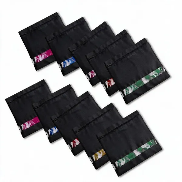 Loomcra_Saree_Cover_Set_Of_10_|_Black_Printed_Clothes_Storage_Bags_With_Zipper_&_Transparent_Window_|_Wardrobe_Organizer_For_Sarees,_Suits,_Dresses,_Blankets_&_Garments_|_Dustproof_Storage_Bags