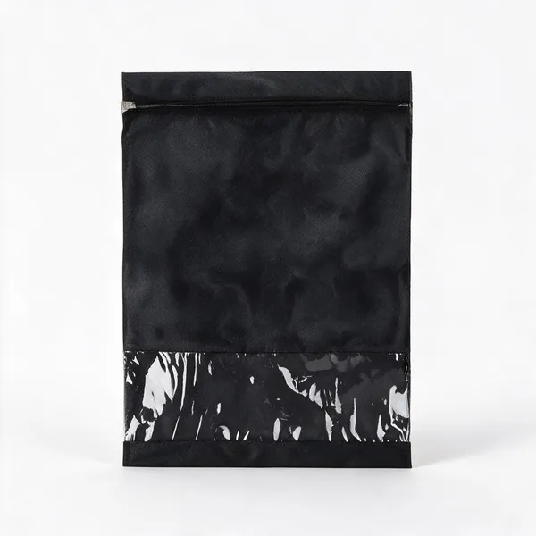 Loomcra_Black_Saree_Cover_16_X_12_Inch_|_Zippered_Saree_Storage_Bag_With_Transparent_Window_|_Dustproof_Wardrobe_Organizer_For_Sarees,_Suits_&_Clothes_|_Reusable_Garment_Storage_Cover