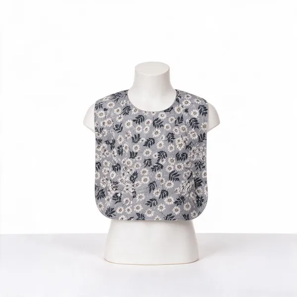 Kids_Waterproof_Lunch_Apron_&_Table_Mat_Combo_|_Reusable_Dining_Bib_For_Boys_&_Girls_|_Spill_Resistant_|_Grey_Flora