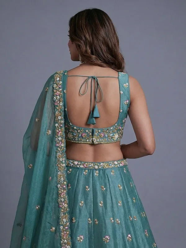 Teal_Embroidered_Lehenga_Choli_for_Women