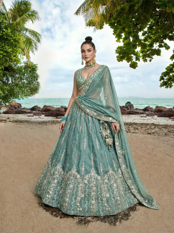 Sea_Green_Embroidered_Lehenga_Choli_Set_for_Women