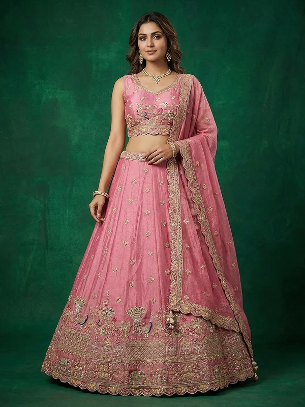 Pink_Embroidered_Lehenga_Choli_Set_for_Women