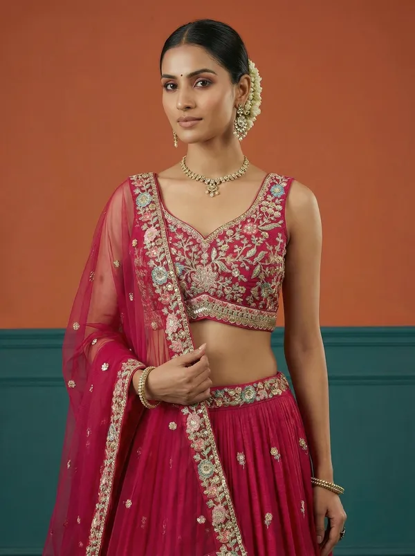 Pink_Embroidered_Lehenga_Choli_Set_for_Women