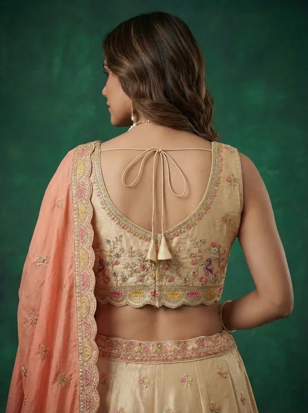 Peach_Embroidered_Lehenga_Choli_Set_for_Women