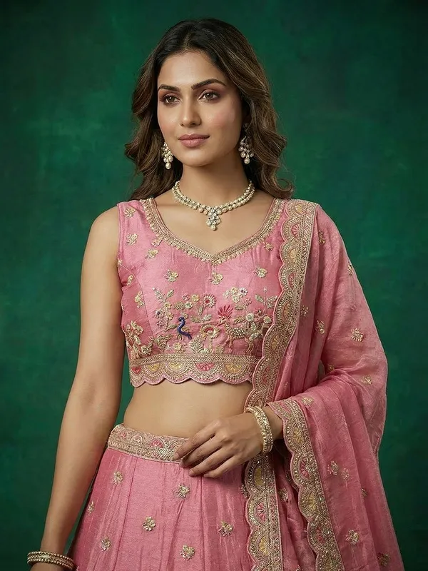 Pink_Embroidered_Lehenga_Choli_Set_for_Women
