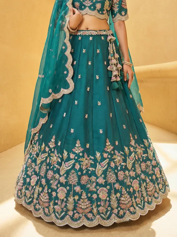 Teal_Embroidered_Lehenga_Choli_for_Women