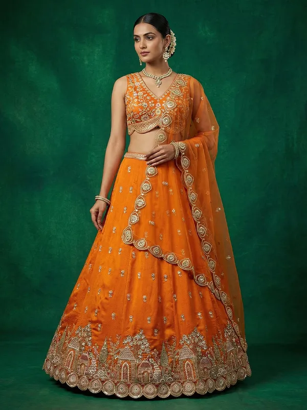 Orange_Embroidered_Lehenga_Choli_Set_for_Women