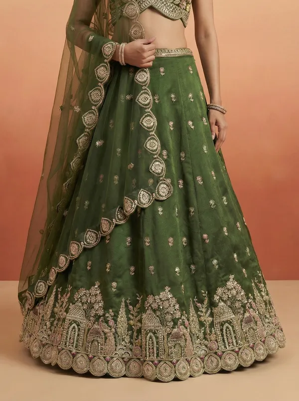 Green_Embroidered_Flared_Lehenga_Choli_Set_for_Women