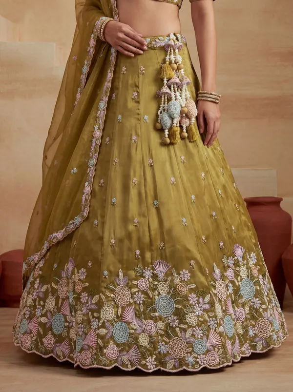 Olive_Embroidered_Lehenga_Choli_Set_for_Women