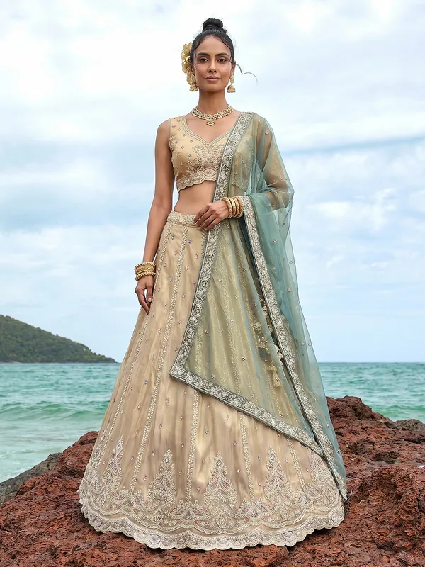 Champagne_Embroidered_Lehenga_Choli_Set_for_Women