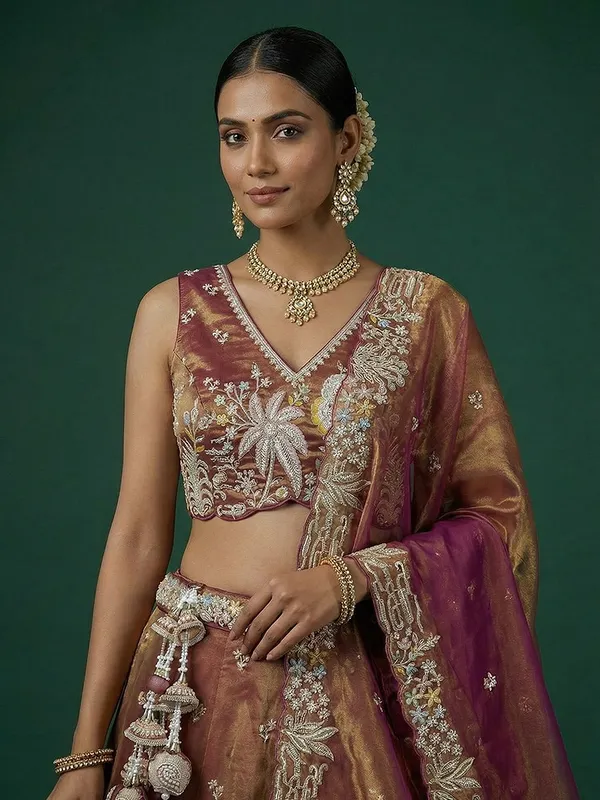 Maroon_Embroidered_Flared_Lehenga_Set_for_Women