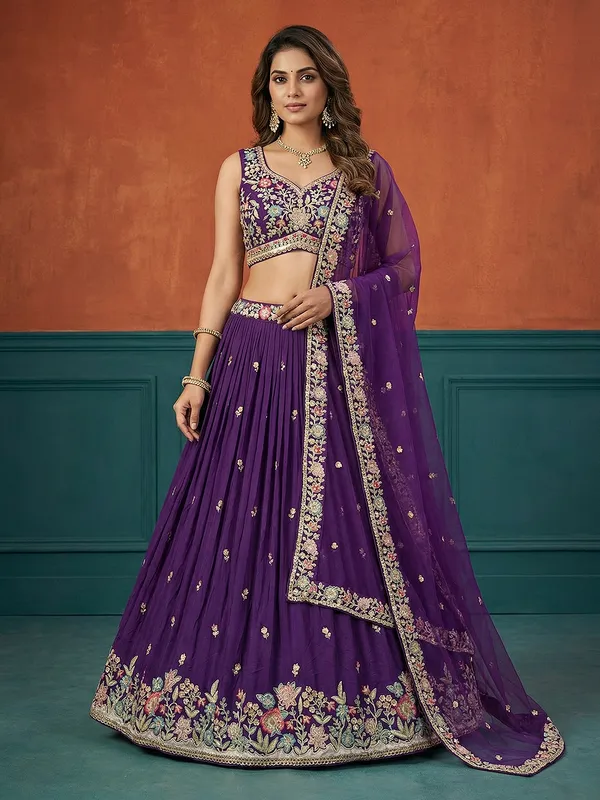 Purple_Embroidered_Lehenga_Choli_Set_for_Women