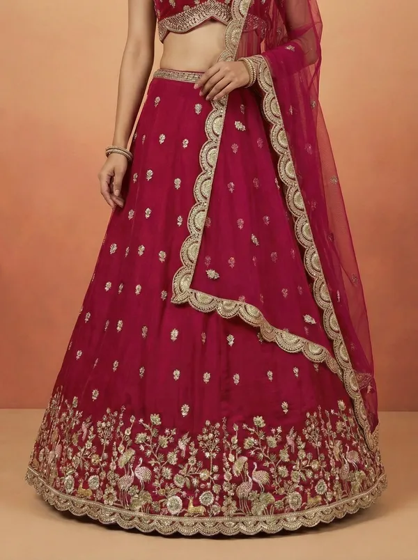 Maroon_Embroidered_Lehenga_Choli_Set_for_Women