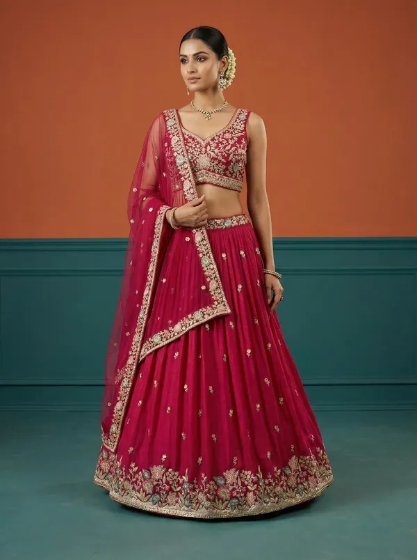 Pink_Embroidered_Lehenga_Choli_Set_for_Women