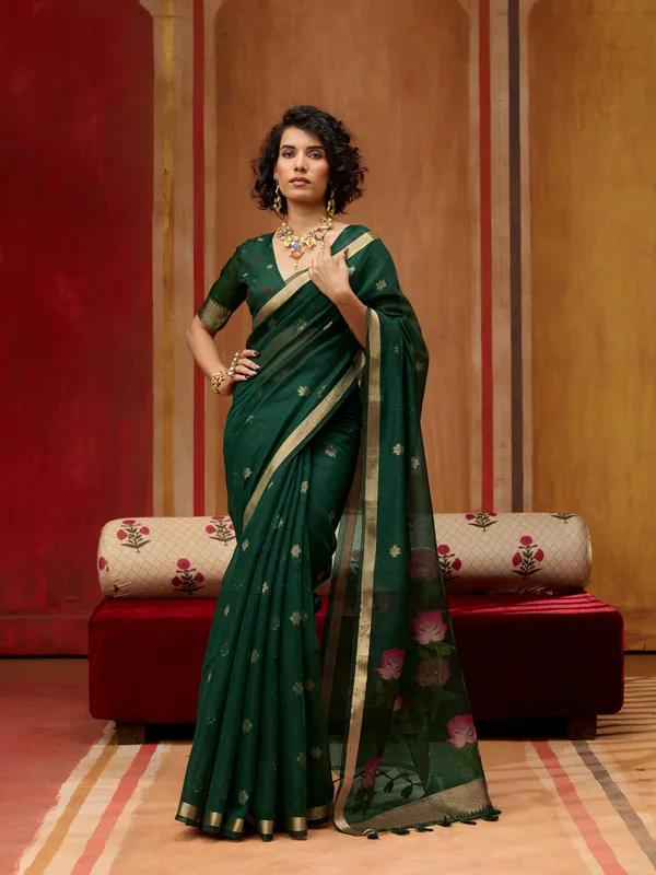 Green_Floral_Print_Saree_for_Women