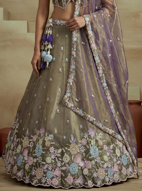 Olive_Embroidered_Flared_Lehenga_Set_for_Women