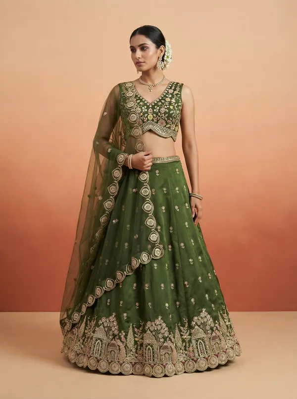Green_Embroidered_Flared_Lehenga_Choli_Set_for_Women