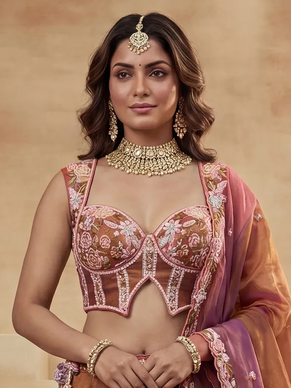 Brown_Floral_Embroidered_Lehenga_Choli_for_Women