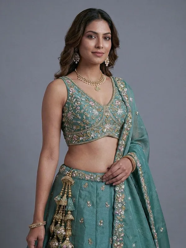 Teal_Embroidered_Lehenga_Choli_for_Women
