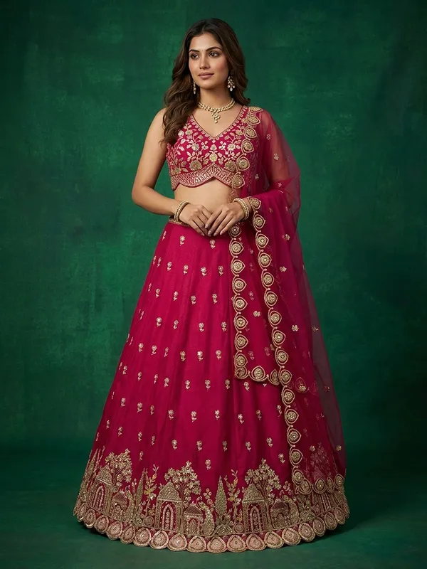 Magenta_Embroidered_Lehenga_Choli_for_Women