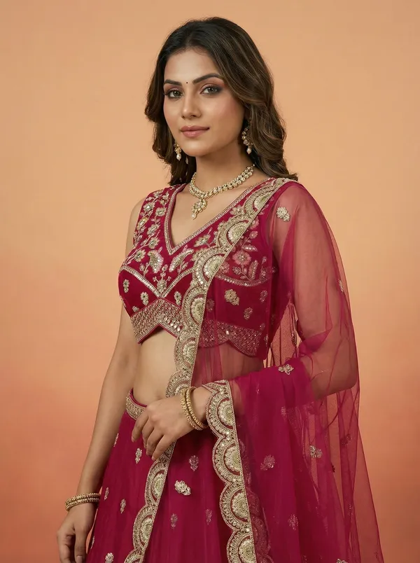 Maroon_Embroidered_Lehenga_Choli_Set_for_Women