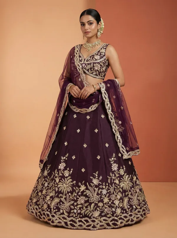Purple_Embroidered_Lehenga_Choli_Set_for_Women