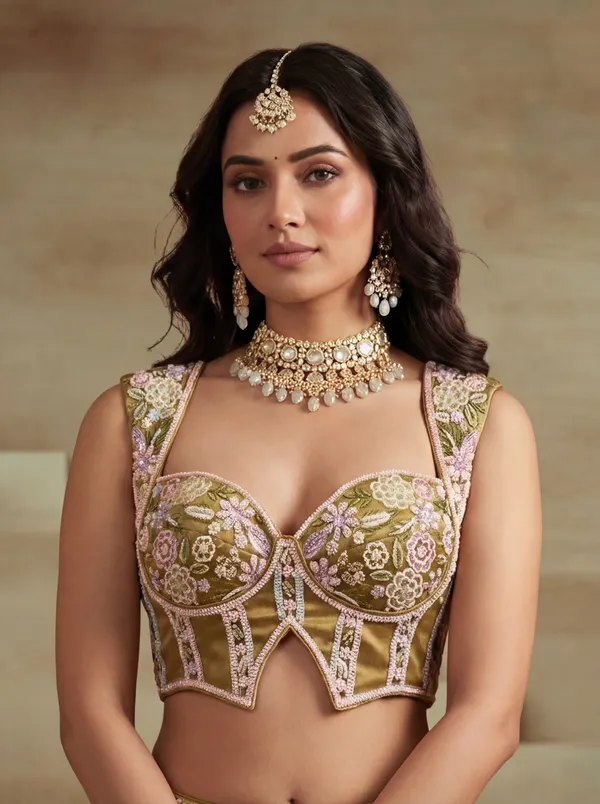 Olive_Embroidered_Lehenga_Choli_Set_for_Women