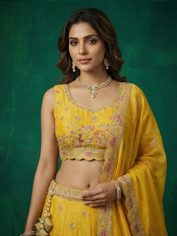 Yellow_Embroidered_Lehenga_Choli_Set_for_Women