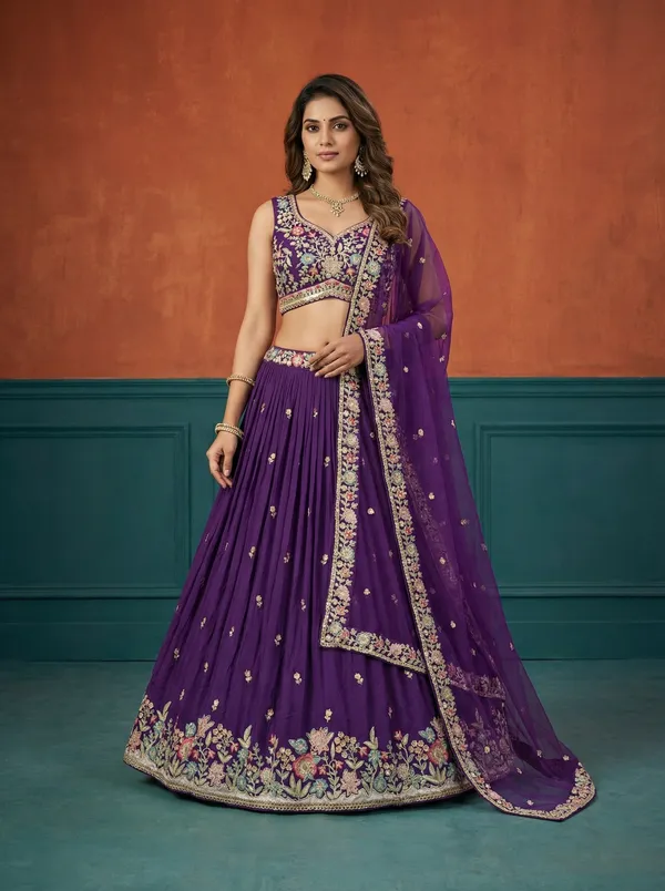 Purple_Embroidered_Lehenga_Choli_Set_for_Women