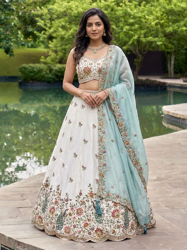 Mint_White_Embroidered_Lehenga_Choli_for_Women