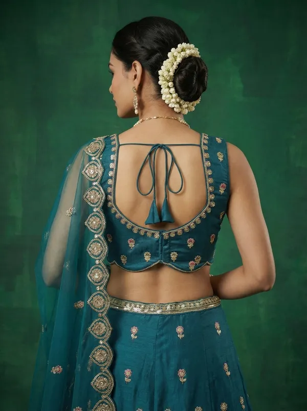 Teal_Embroidered_Lehenga_Choli_Set_for_Women